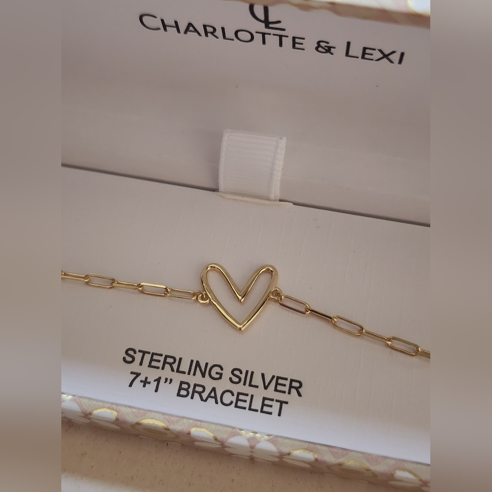 CHARLOTTE & LEXI gold heart bracelet, NEW